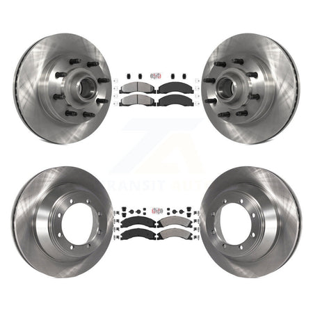 Front Rear Semi-Metallic Pad Disc Brake Rotors Hub Assembly Kit For Ford E-450 Super Duty K8A-105272