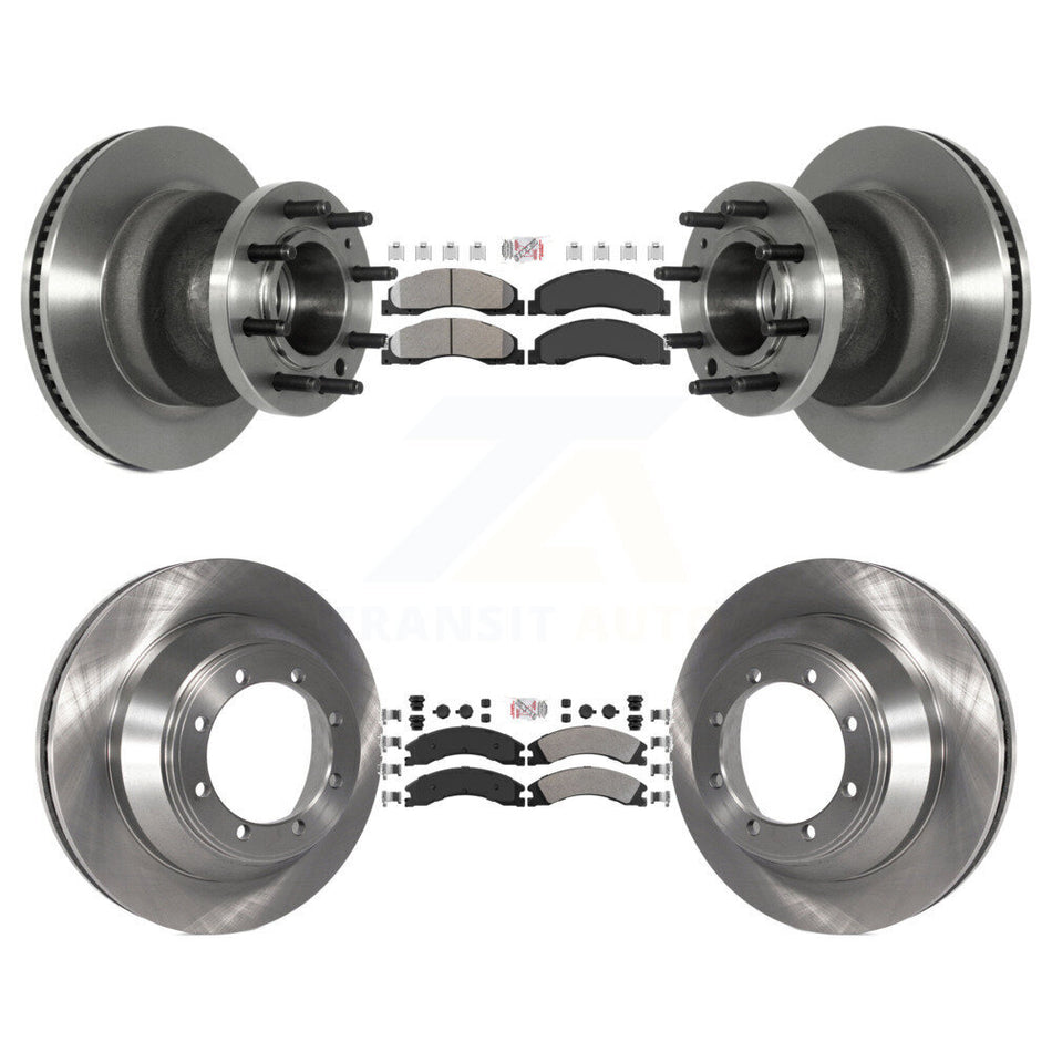 Front Rear Semi-Metallic Pad Disc Brake Rotors Hub Assembly Kit For Ford E-450 Super Duty K8A-105274