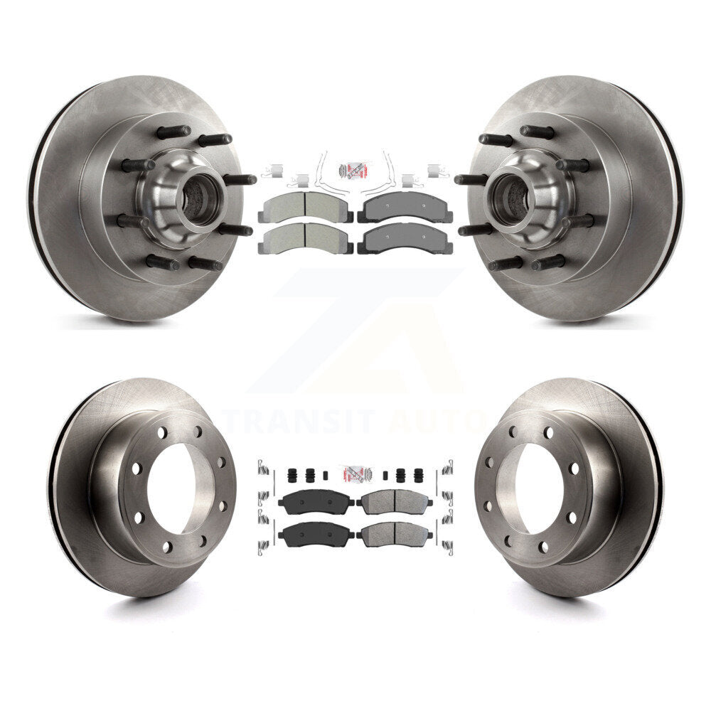 Front Rear Semi-Metallic Pad & Brake Rotors Kit For Ford F-350 Super Duty F-250 Excursion K8A-105276