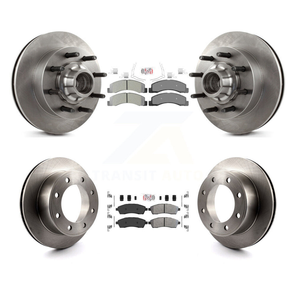 Front Rear Semi-Metallic Pad & Brake Rotors Kit For Ford F-350 Super Duty F-250 Excursion K8A-105276