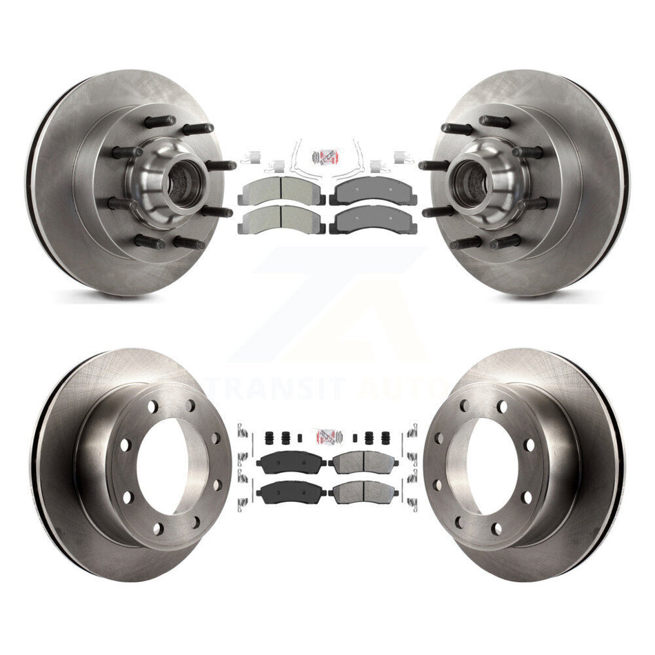 Front Rear Semi-Metallic Pad & Brake Rotors Kit For Ford F-350 Super Duty F-250 Excursion K8A-105276