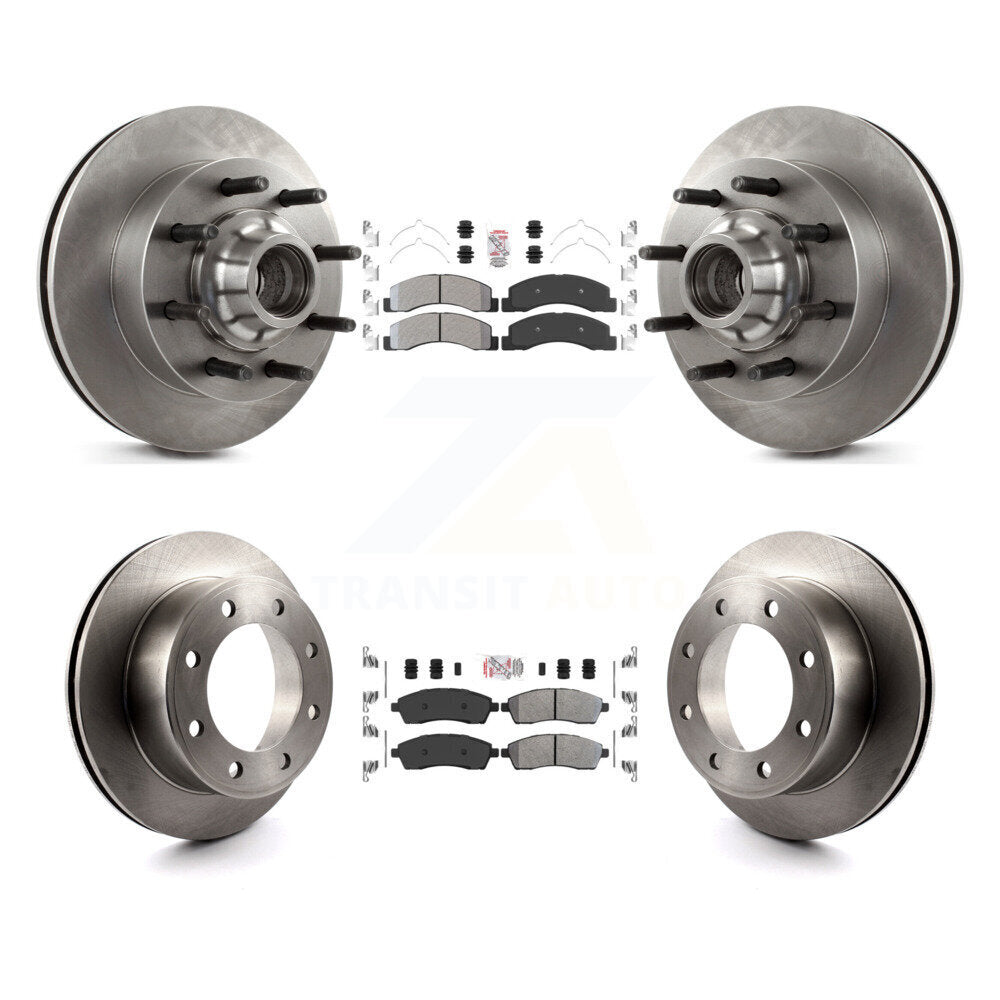 Front Rear Semi-Metallic Pad & Brake Rotors Kit For Ford F-350 Super Duty F-250 Excursion K8A-105277