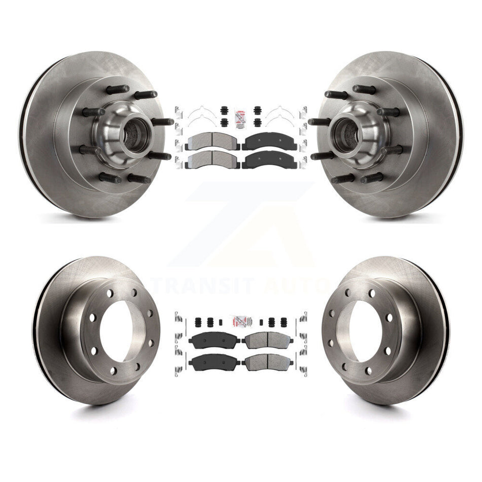 Front Rear Semi-Metallic Pad & Brake Rotors Kit For Ford F-350 Super Duty F-250 Excursion K8A-105277