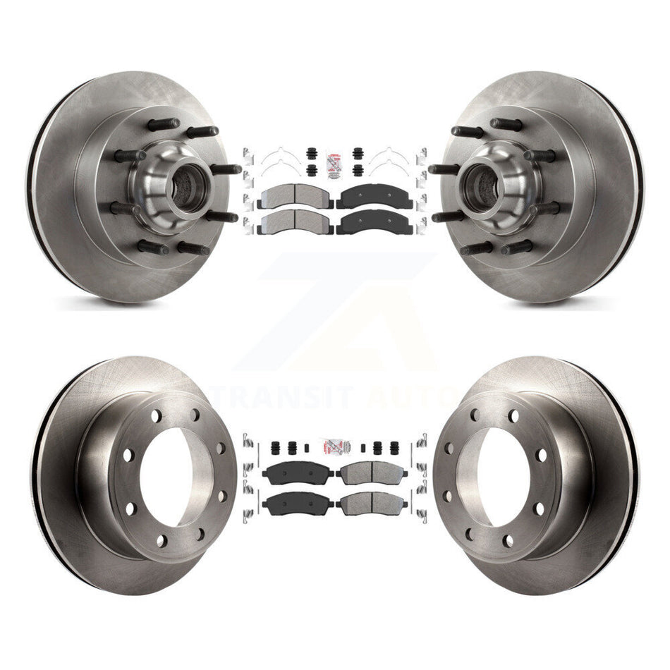 Front Rear Semi-Metallic Pad & Brake Rotors Kit For Ford F-350 Super Duty F-250 Excursion K8A-105277
