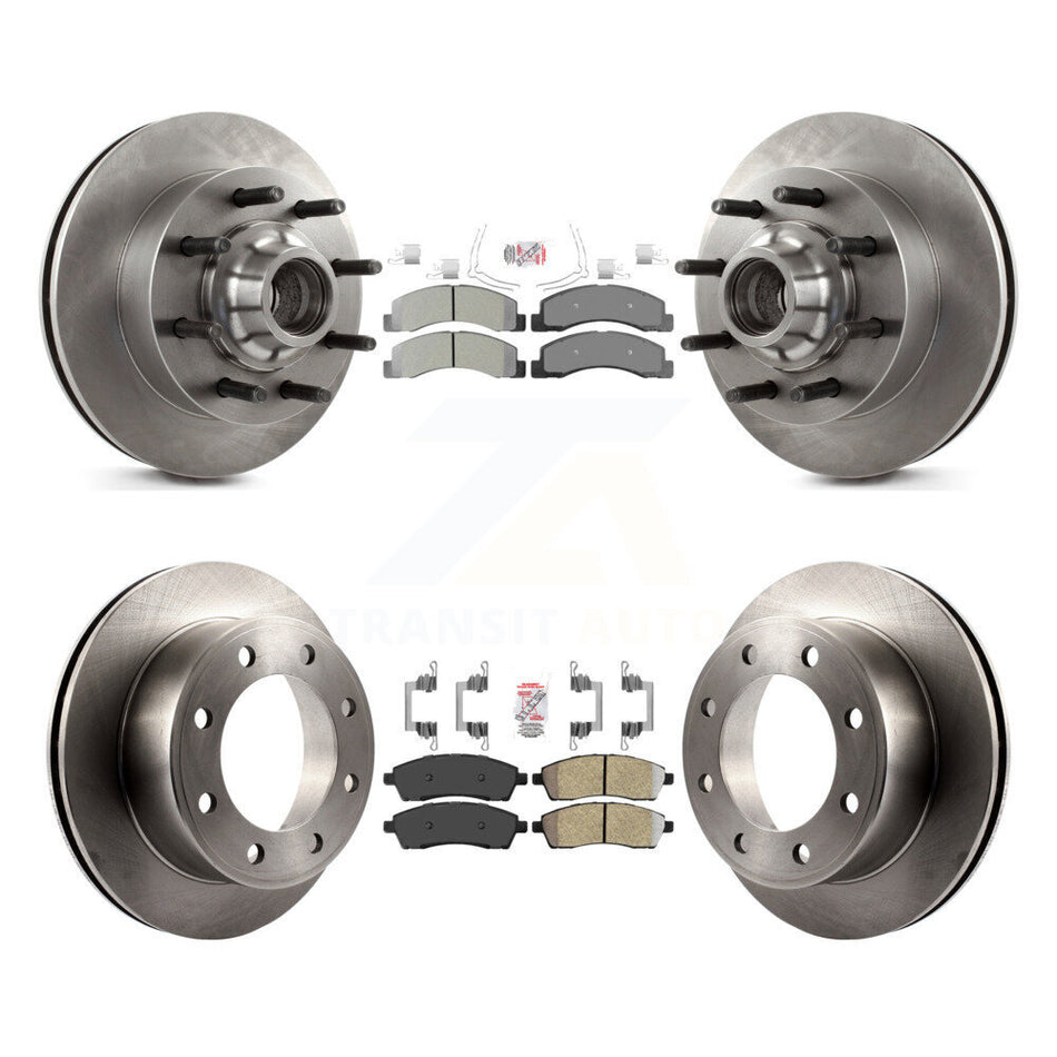 Front Rear Semi-Metallic Pad & Brake Rotors Kit For Ford F-350 Super Duty F-250 Excursion K8A-105278