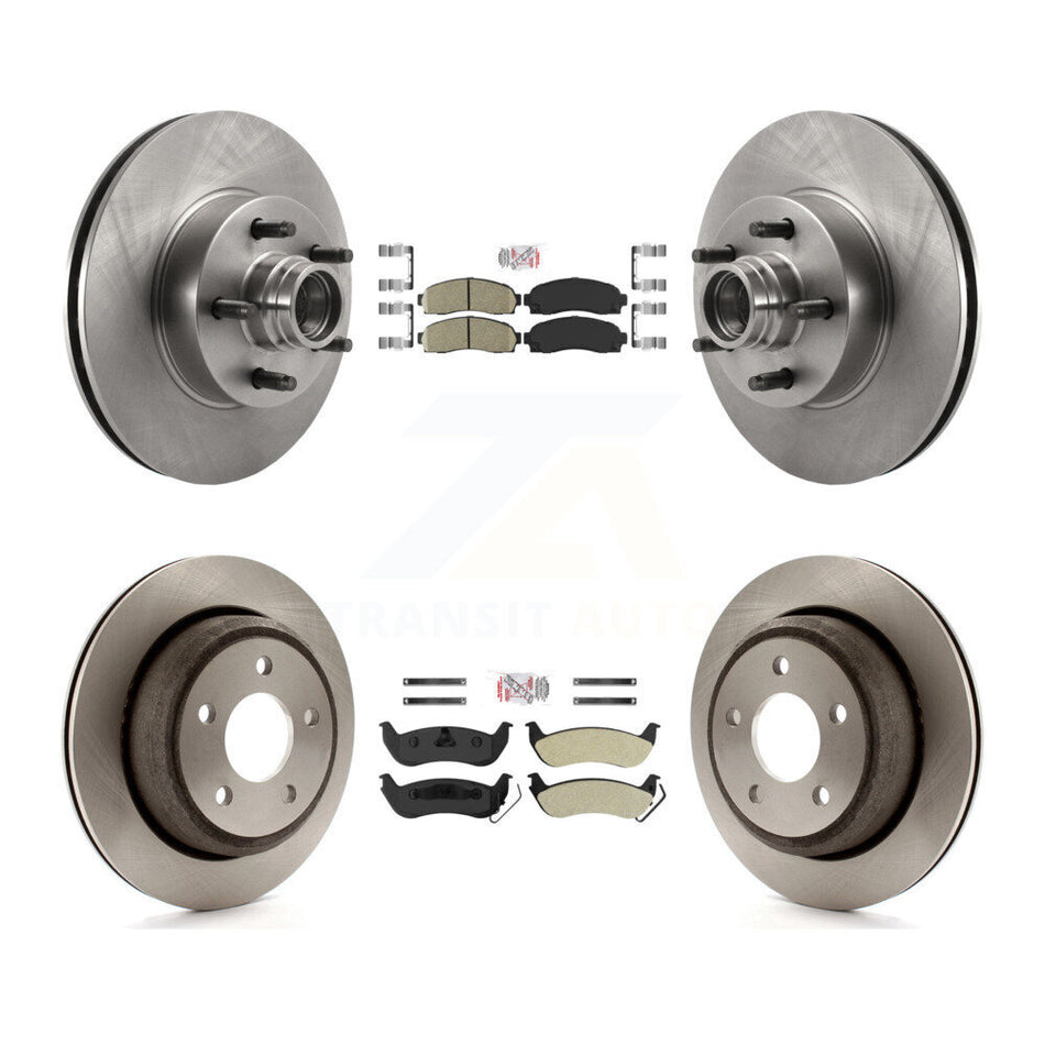 Front Ceramic Rear Semi-Metallic Pad & Disc Brake Rotor Kit For 2010-2011 Ford Ranger RWD K8A-105288