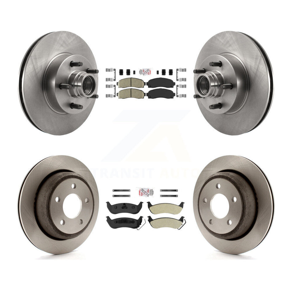 Front Ceramic Rear Semi-Metallic Pad & Disc Brake Rotor Kit For 2010-2011 Ford Ranger RWD K8A-105289