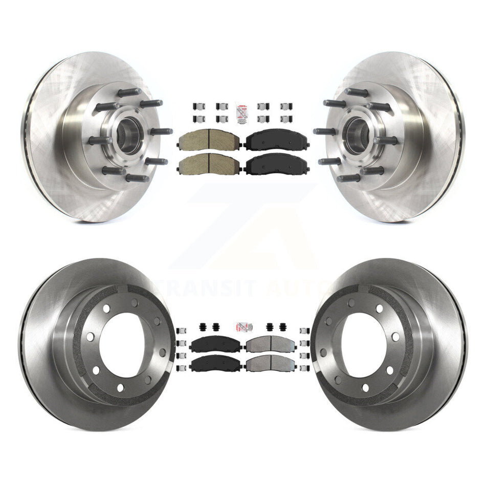 Front Rear Semi-Metallic Pad And Disc Brake Rotor Hub Kit For Ford F-350 Super Duty F-250 K8A-105292