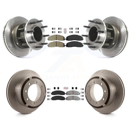 Front Rear Semi-Metallic Pad And Disc Brake Rotor Hub Kit For Ford F-350 Super Duty F-250 K8A-105298