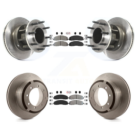 Front Rear Semi-Metallic Pad And Disc Brake Rotor Hub Kit For Ford F-350 Super Duty F-250 K8A-105299