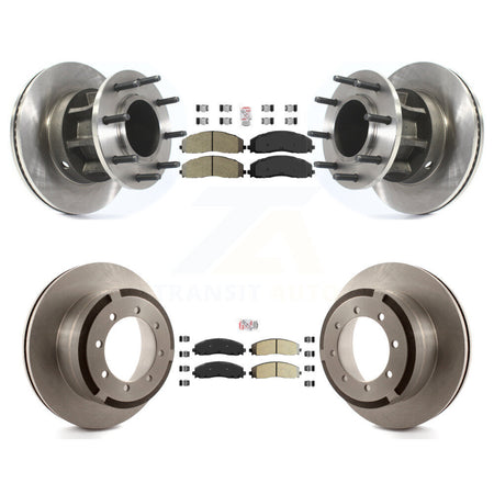 Front Rear Semi-Metallic Pad And Disc Brake Rotor Hub Kit For Ford F-350 Super Duty F-250 K8A-105300