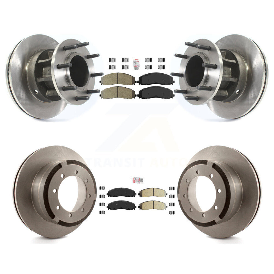Front Rear Semi-Metallic Pad And Disc Brake Rotor Hub Kit For Ford F-350 Super Duty F-250 K8A-105300