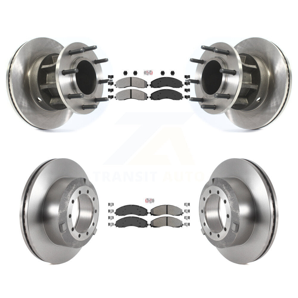 Front Rear Semi-Metallic Pad & Disc Brake Rotor Kit For Ford F-450 Super Duty F-550 4 X 2 K8A-105308