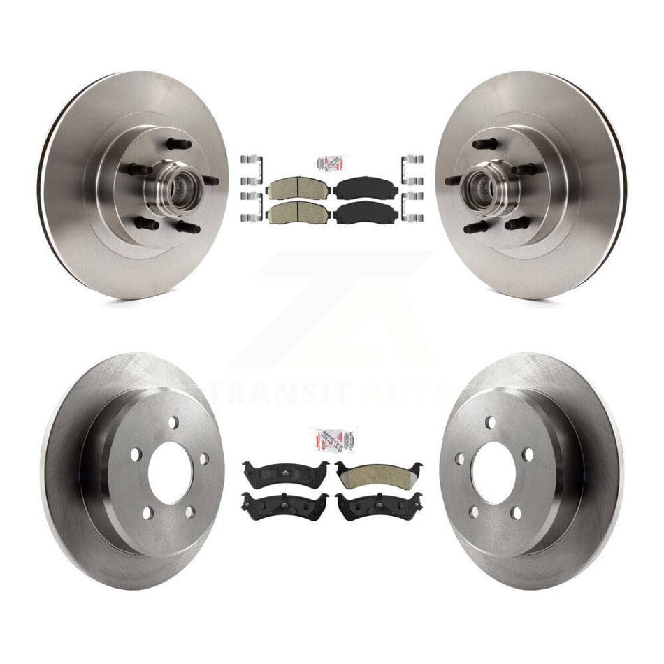 Front Ceramic Rear Semi-Metallic Pad & Brake Rotors Kit For 01-02 Ford Explorer Sport RWD K8A-105328