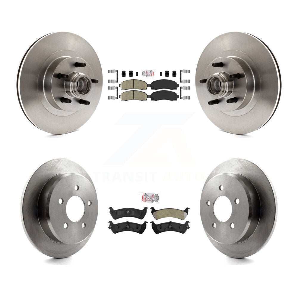 Front Ceramic Rear Semi-Metallic Pad & Brake Rotors Kit For 01-02 Ford Explorer Sport RWD K8A-105329
