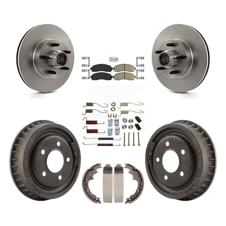 Front Rear Brake Rotor Ceramic Pad & Drum Kit (7Pc) For Ford Ranger With 9" Diameter K8A-105335