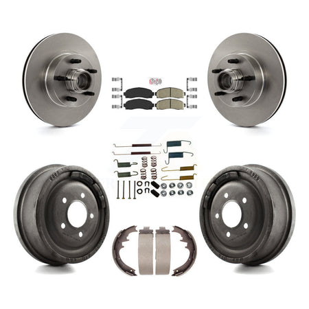 Front Rear Brake Rotors Ceramic Pad Drum Kit (7Pc) For Ford Ranger With 10" Diameter K8A-105336