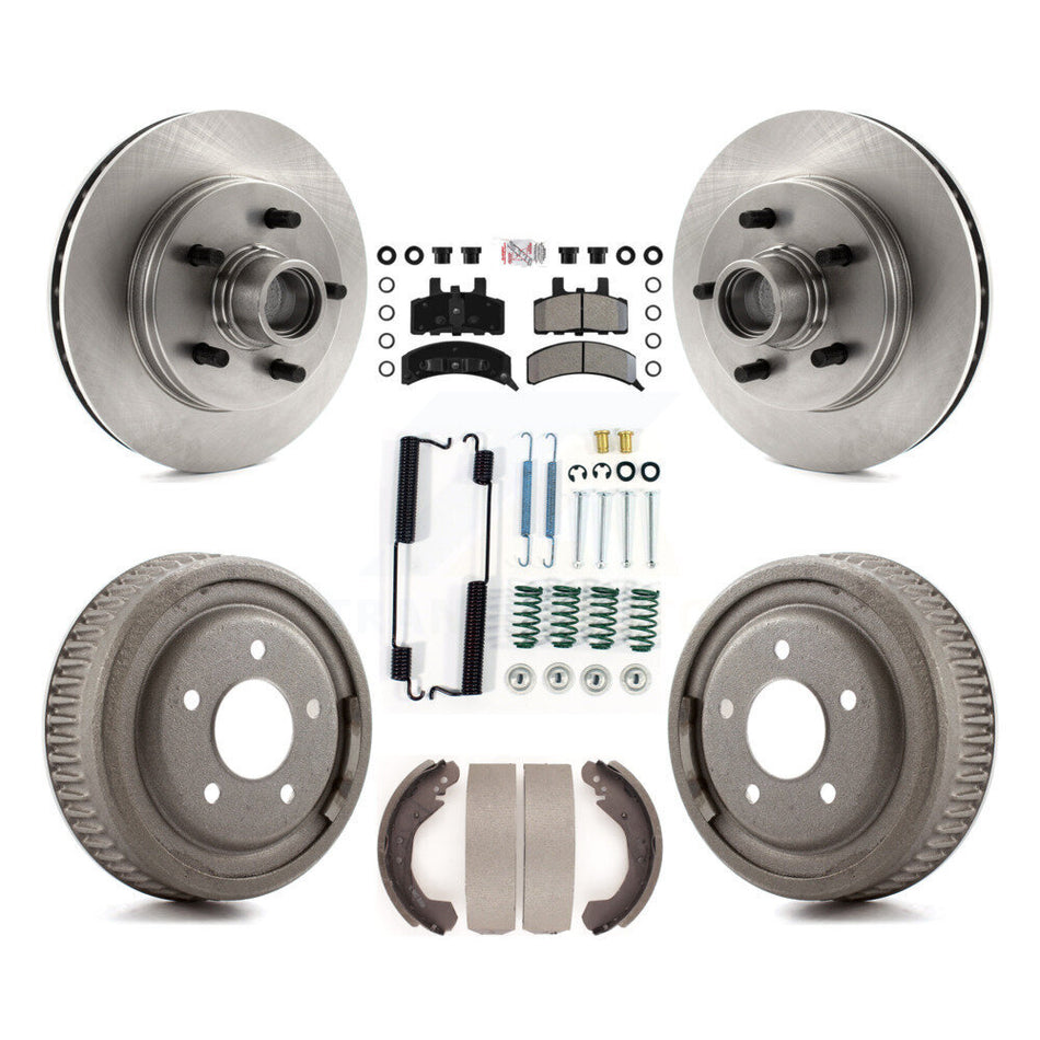 Front Rear Brake Rotor Semi-Metallic Pad Drum Kit (7Pc) For 1988-1991 C1500 Chevrolet GMC K8A-105345