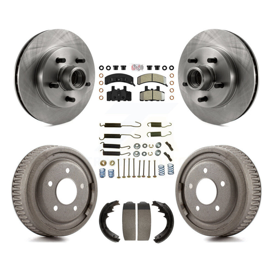 Front Rear Brake Rotor Semi-Metallic Pad Drum Kit (7Pc) For GMC Yukon RWD with GAS engine K8A-105350