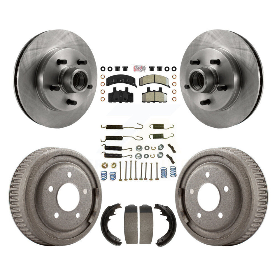 Front Rear Brake Rotor Semi-Metallic Pad Drum Kit (7Pc) For GMC Yukon RWD with GAS engine K8A-105350
