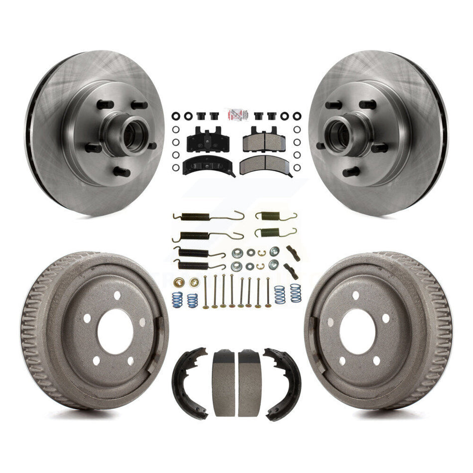 Front Rear Brake Rotor Semi-Metallic Pad Drum Kit (7Pc) For GMC Yukon RWD with GAS engine K8A-105353