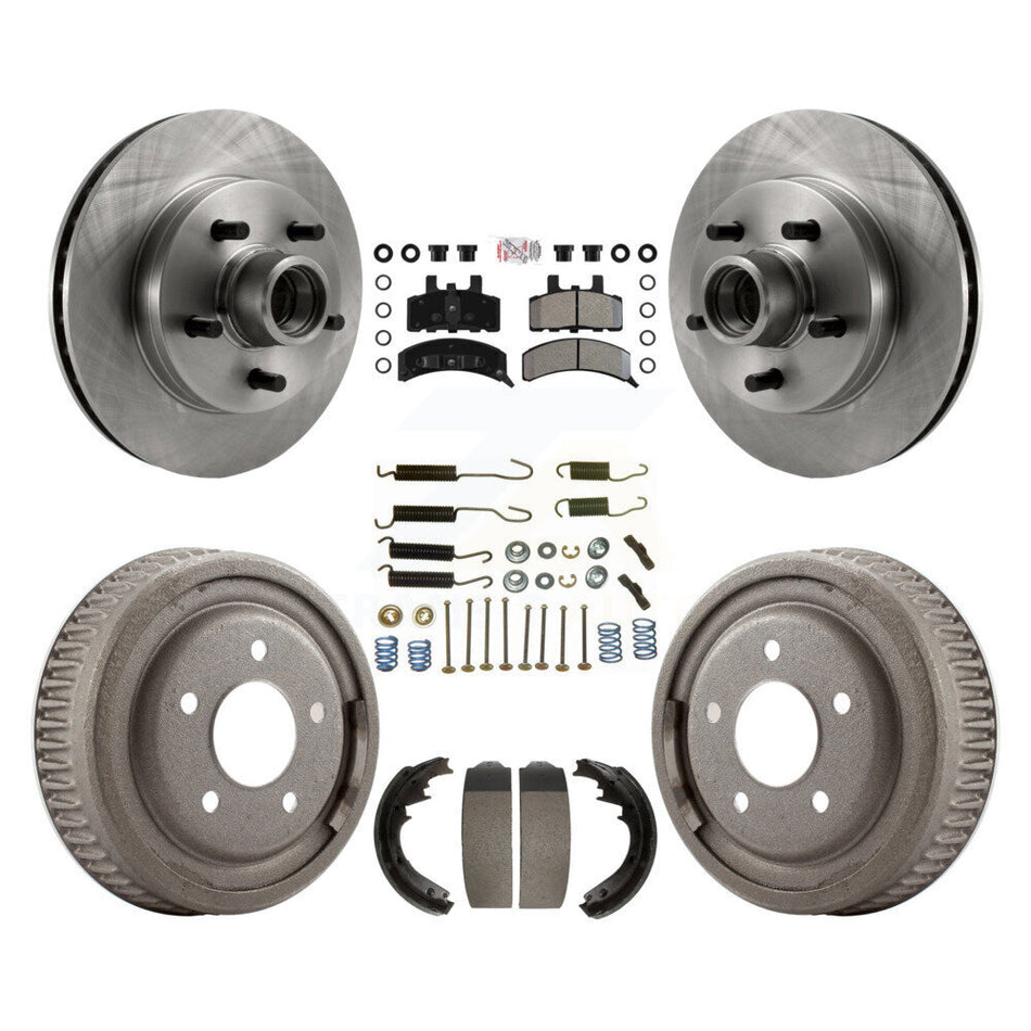 Front Rear Brake Rotor Semi-Metallic Pad Drum Kit (7Pc) For GMC Yukon RWD with GAS engine K8A-105353