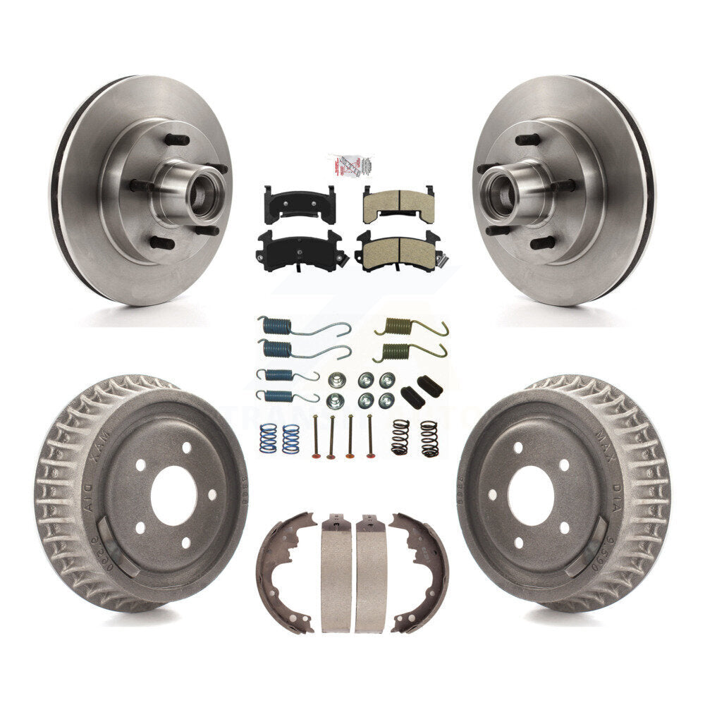 Front Rear Disc Brake Rotor Semi-Metallic Pad Drum Kit (7Pc) For Chevrolet S10 GMC Sonoma K8A-105356
