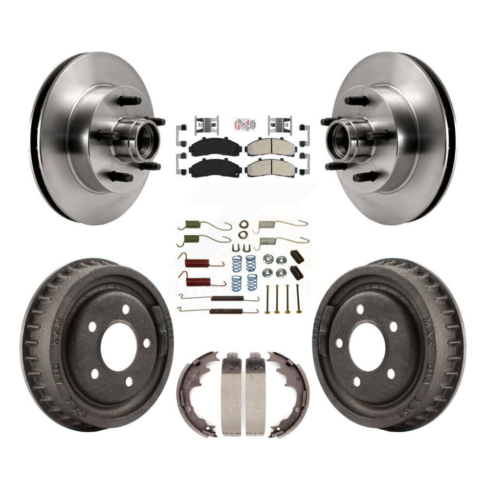 Front Rear Brake Rotor Semi-Metallic Pad Drum Kit (7Pc) For Ford Ranger Mazda B4000 B3000 K8A-105357