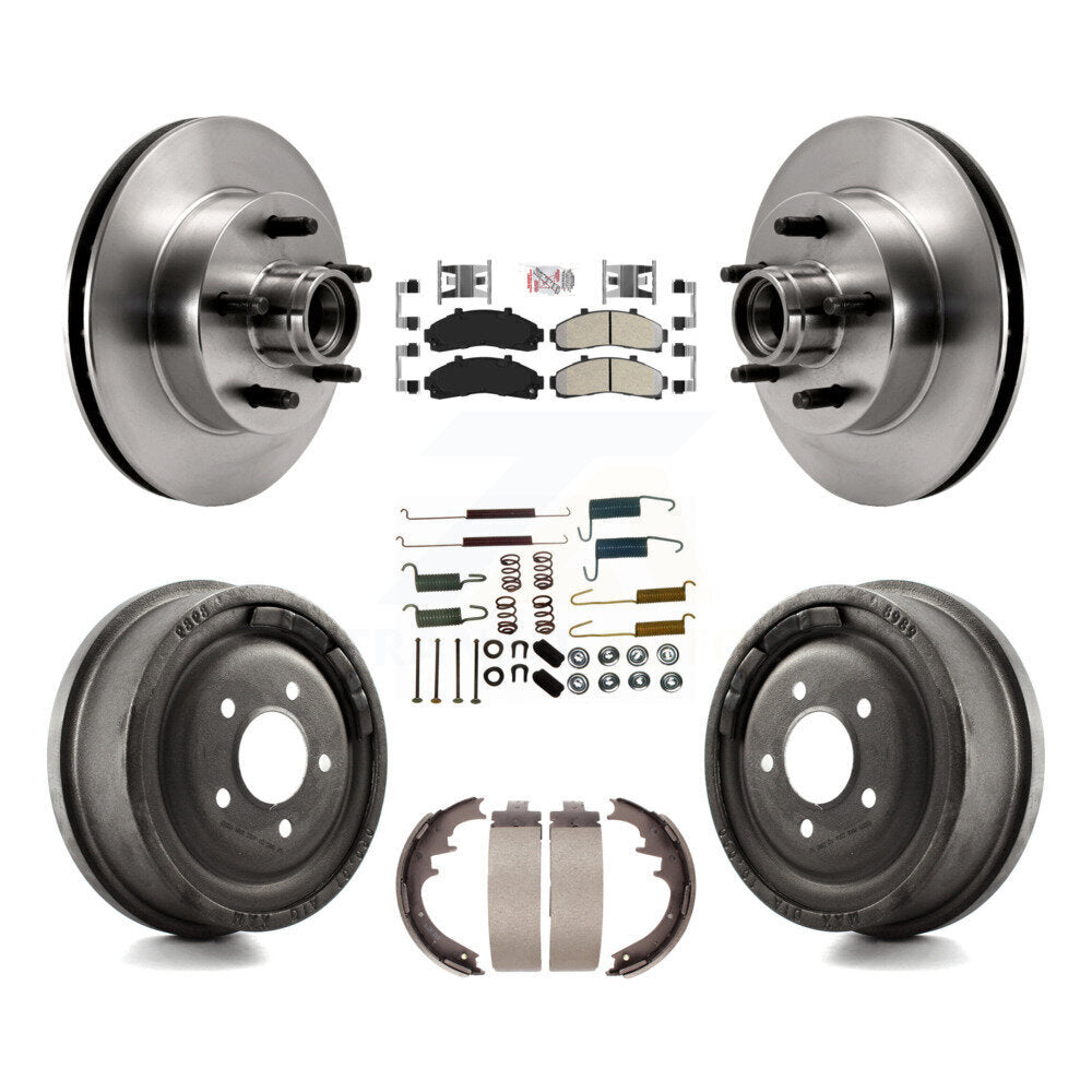 Front Rear Brake Rotor Semi-Metallic Pad Drum Kit (7Pc) For Ford Ranger Mazda B4000 B3000 K8A-105358