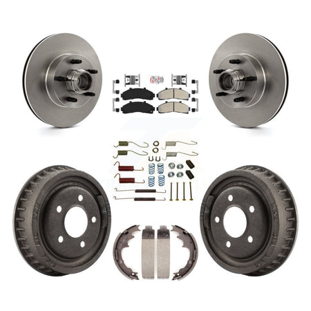 Front Rear Disc Brake Rotor Hub Assembly Semi-Metallic Pad Drum Kit (7Pc) For Ford Ranger K8A-105361