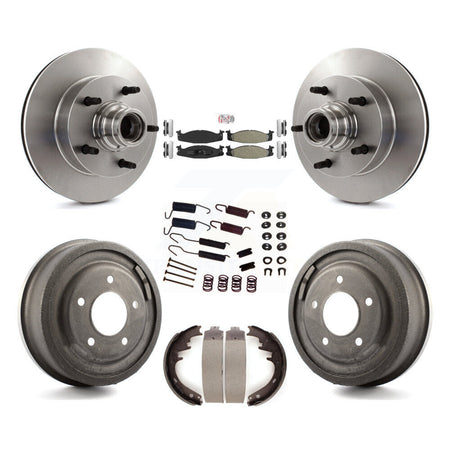 Front Rear Brake Rotors Semi-Metallic Pad & Drum Kit (7Pc) For Ford F-150 E-150 Econoline K8A-105363