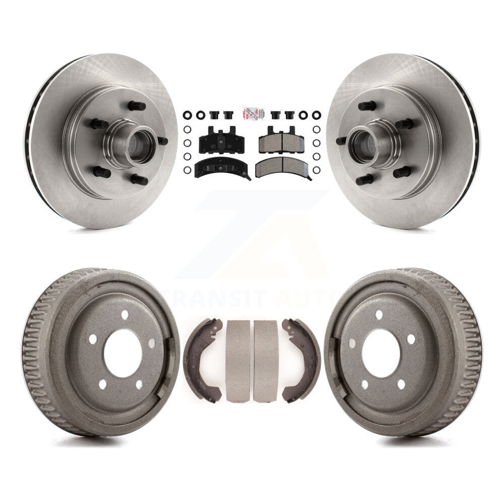 Front Rear Disc Brake Rotors Semi-Metallic Pad Drum Kit For 1988-1991 C1500 Chevrolet GMC K8A-105373