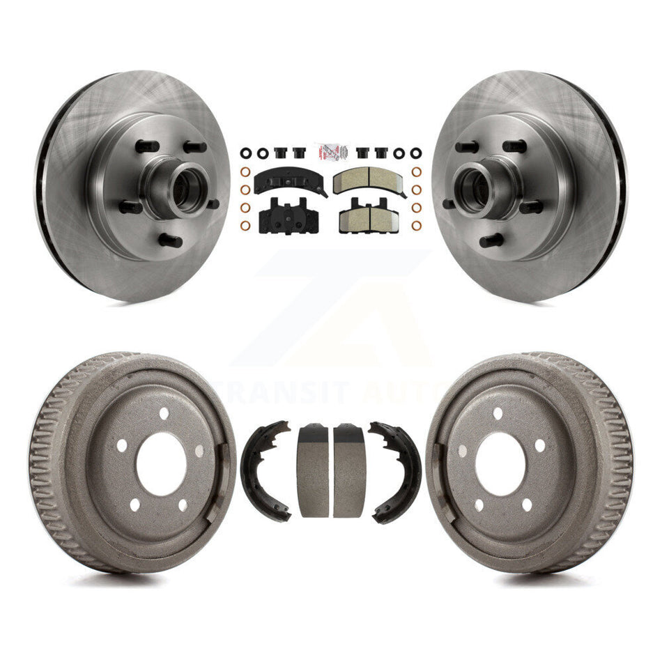Front Rear Brake Rotors Semi-Metallic Pad Drum Kit For GMC Yukon Chevrolet C1500 Suburban K8A-105379