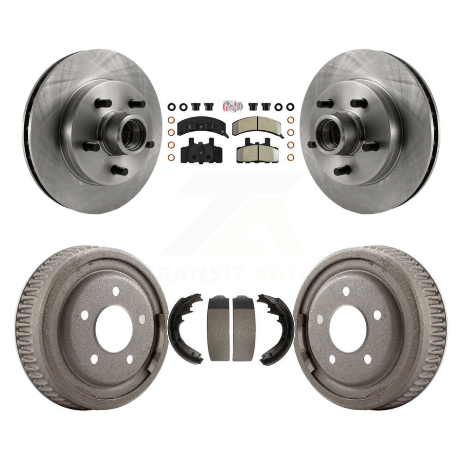 Front Rear Brake Rotors Semi-Metallic Pad Drum Kit For GMC Yukon Chevrolet C1500 Suburban K8A-105379