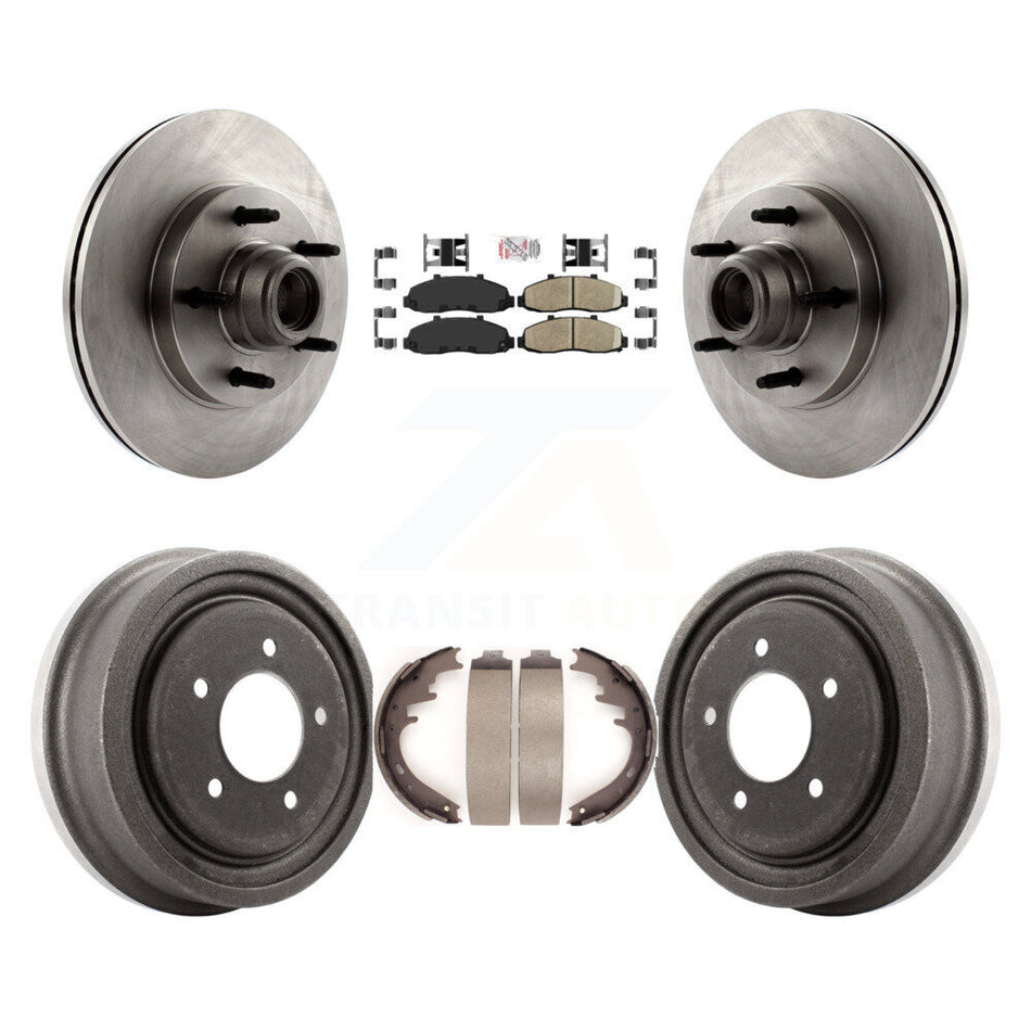 Front Rear Disc Brake Rotors Hub Assembly Ceramic Pads And Drum Kit For Ford F-150 K8A-105386