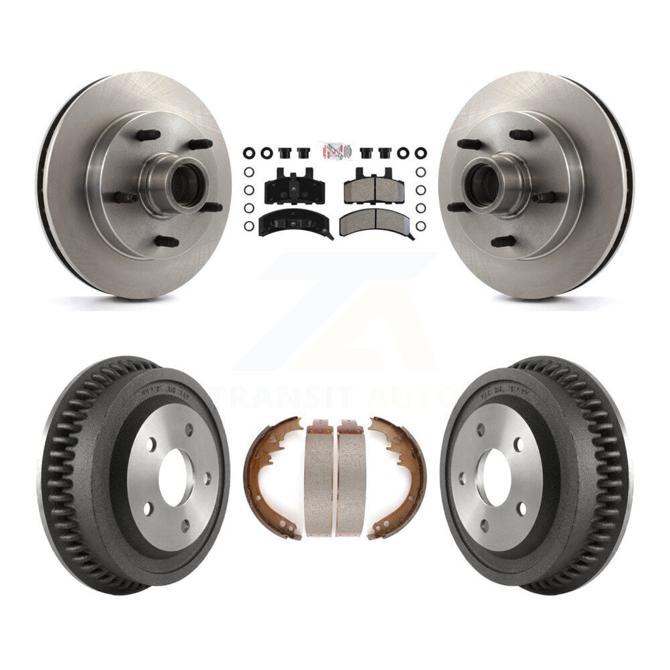 Front Rear Disc Brake Rotor Semi-Metallic Pad & Drum Kit For 1994-1999 Dodge Ram 1500 RWD K8A-105388