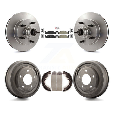 Front Rear Disc Brake Rotor Hub Semi-Metallic Pad Drum Kit For Ford F-150 E-150 Econoline K8A-105389