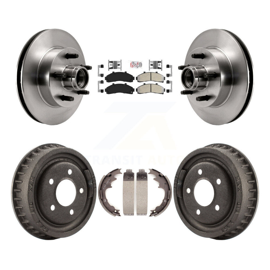 Front Rear Brake Rotor Semi-Metallic Pad Drum Kit For Ford Ranger Mazda B4000 B3000 B2500 K8A-105391