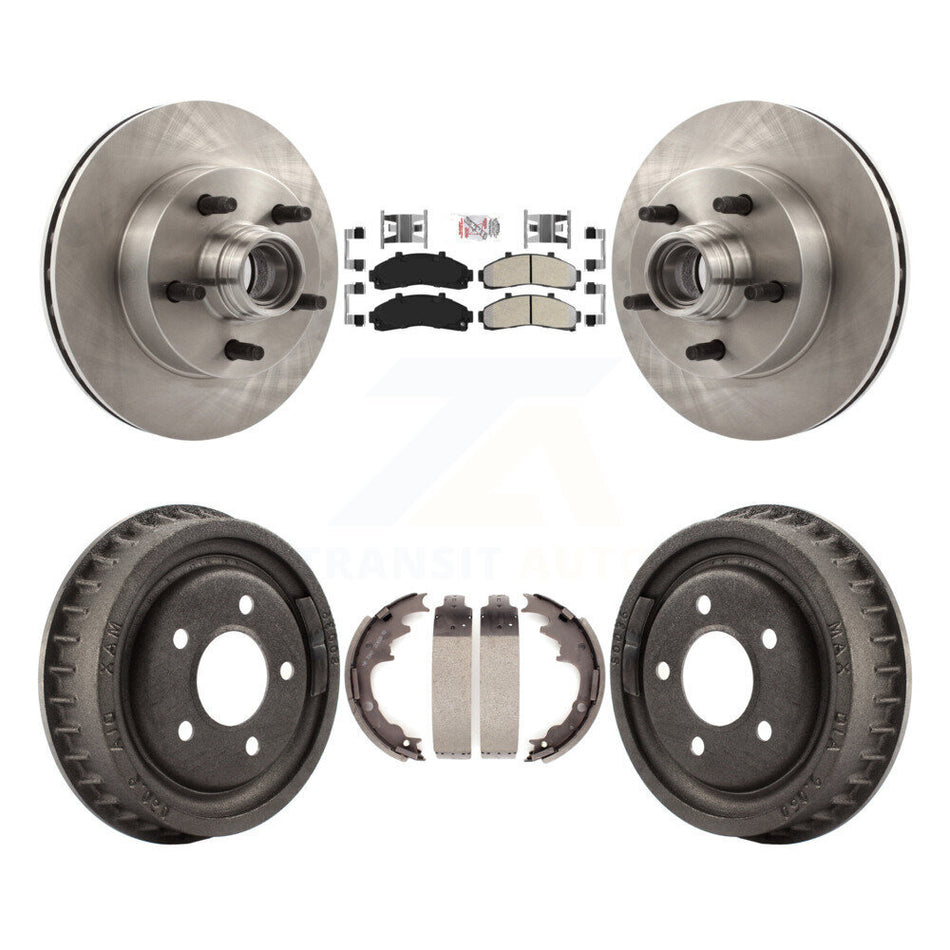 Front Rear Brake Rotor Semi-Metallic Pad & Drum Kit For Mazda B4000 With 9" Diameter K8A-105393