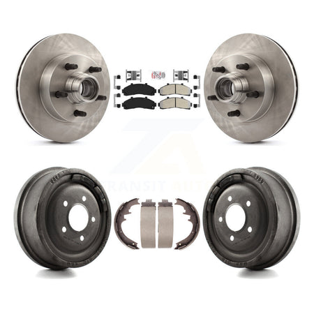 Front Rear Brake Rotors Semi-Metallic Pad Drum Kit For Mazda B4000 With 10" Diameter K8A-105394