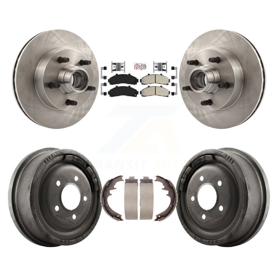 Front Rear Brake Rotors Semi-Metallic Pad Drum Kit For Mazda B4000 With 10" Diameter K8A-105394