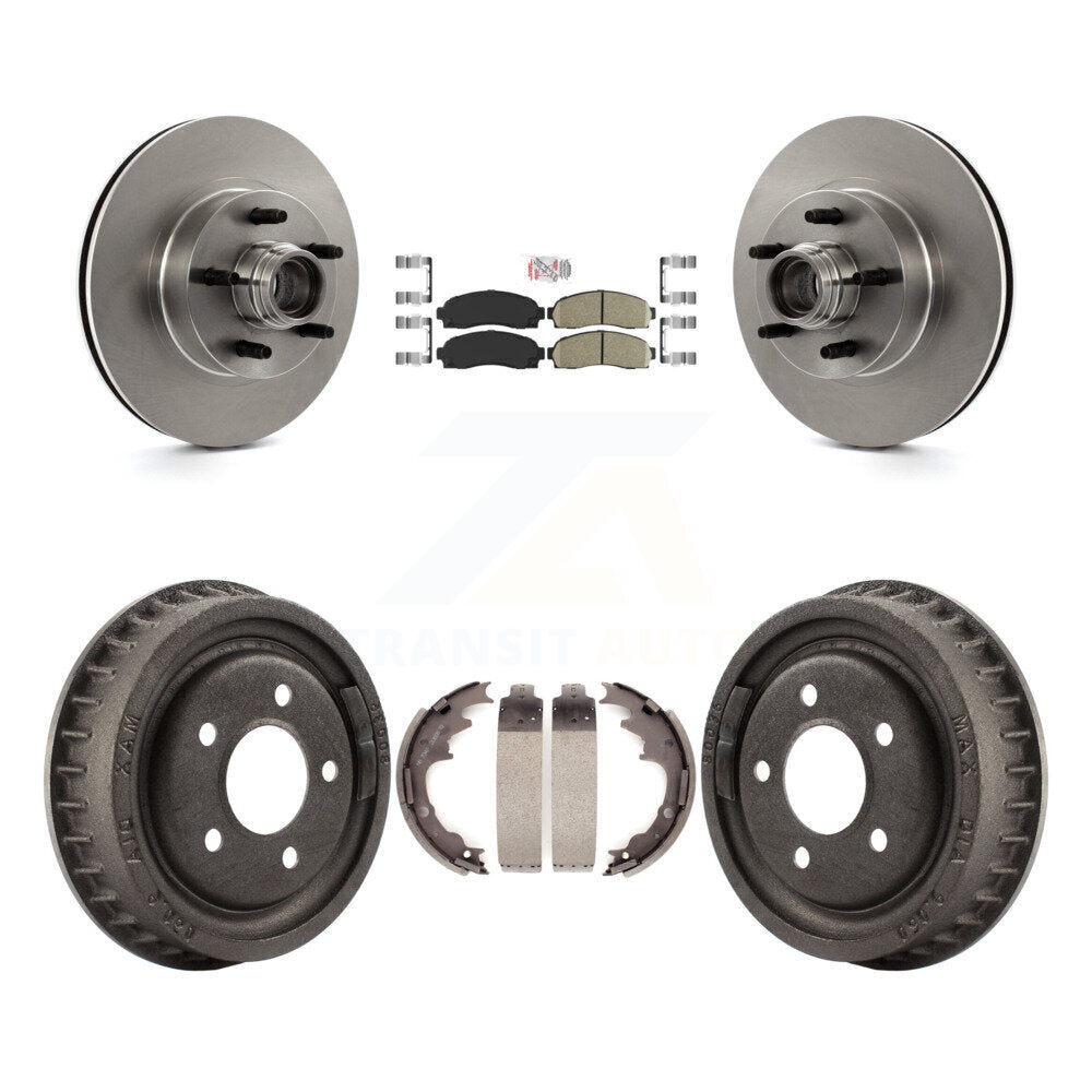 Front Rear Brake Rotor Ceramic Pad & Drum Kit For 06-09 Ford Ranger With 9" Diameter K8A-105395