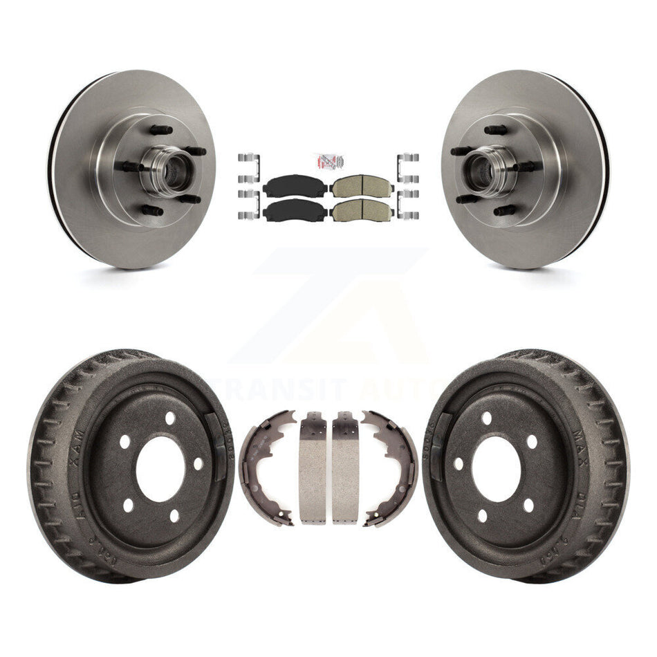 Front Rear Brake Rotor Ceramic Pad & Drum Kit For 06-09 Ford Ranger With 9" Diameter K8A-105395