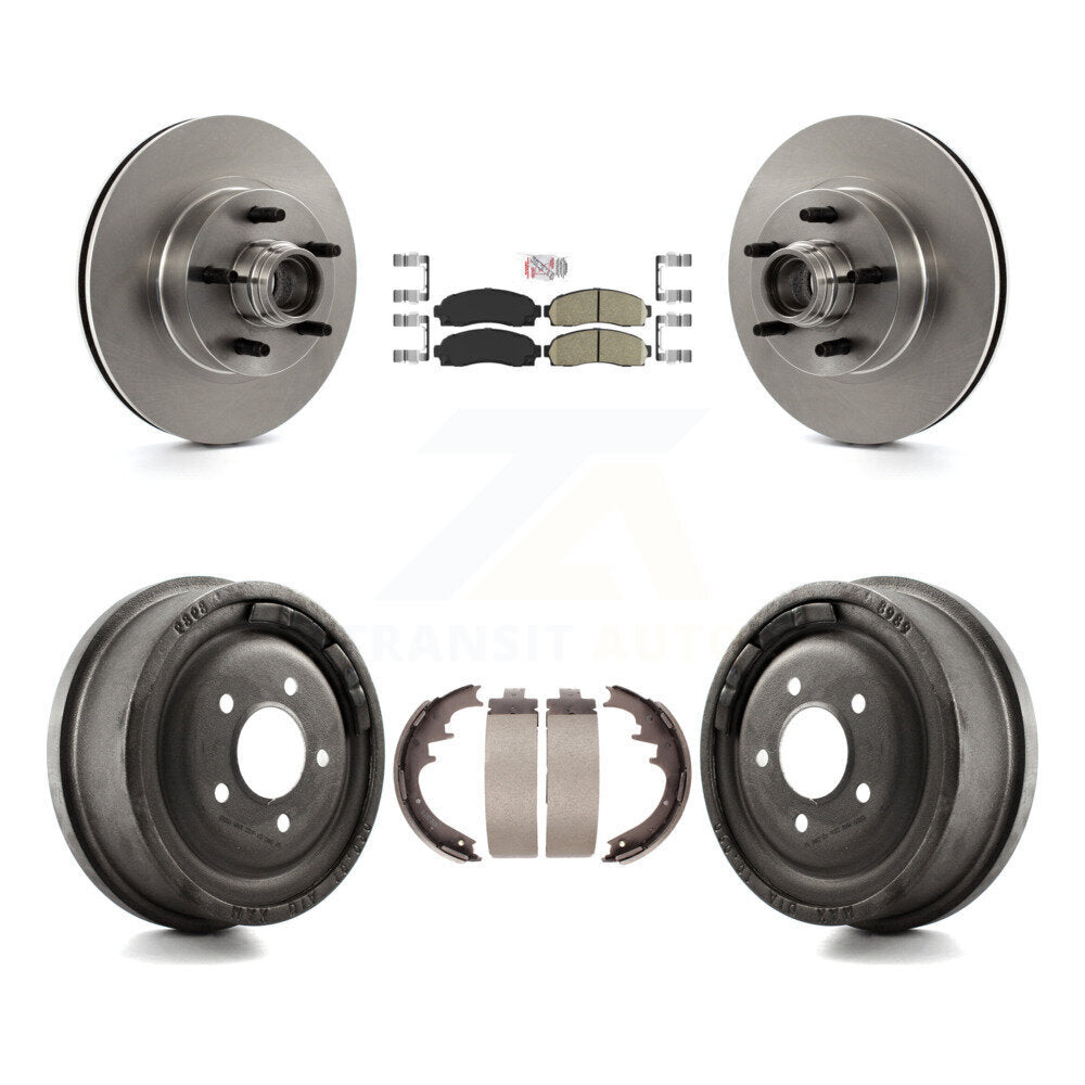 Front Rear Brake Rotors Ceramic Pad Drum Kit For 06-09 Ford Ranger With 10" Diameter K8A-105397