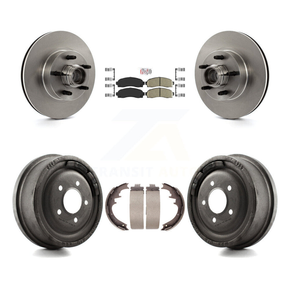Front Rear Brake Rotors Ceramic Pad Drum Kit For 06-09 Ford Ranger With 10" Diameter K8A-105397