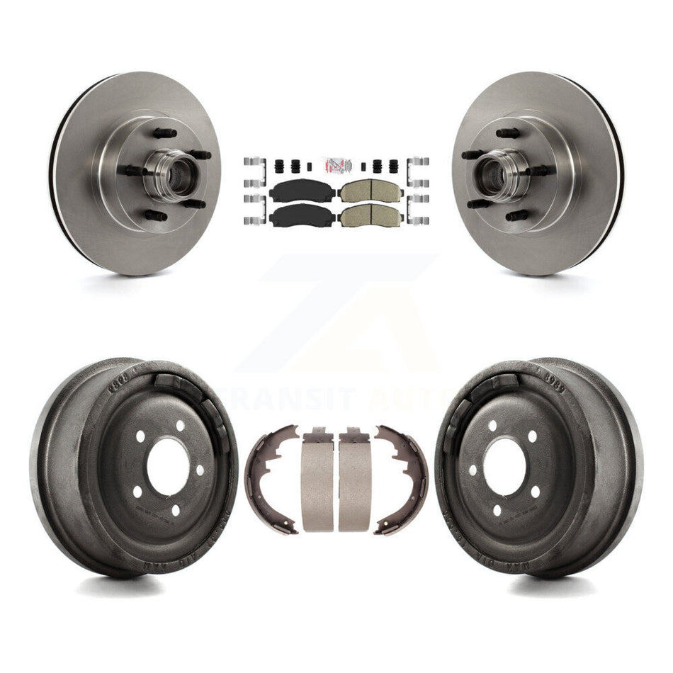 Front Rear Brake Rotors Ceramic Pad Drum Kit For 06-09 Ford Ranger With 10" Diameter K8A-105398