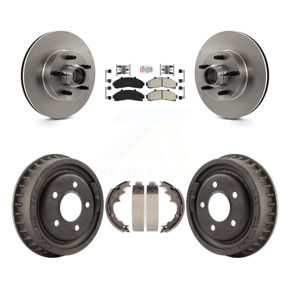 Front Rear Brake Rotor Semi-Metallic Pad & Drum Kit For Ford Ranger With 9" Diameter K8A-105399