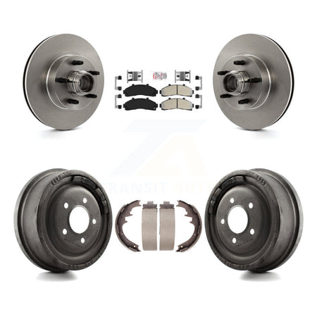 Front Rear Brake Rotors Semi-Metallic Pad Drum Kit For Ford Ranger With 10" Diameter K8A-105400