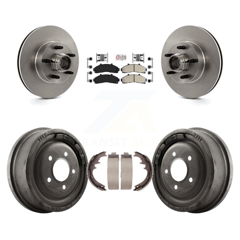 Front Rear Brake Rotors Semi-Metallic Pad Drum Kit For Ford Ranger With 10" Diameter K8A-105400