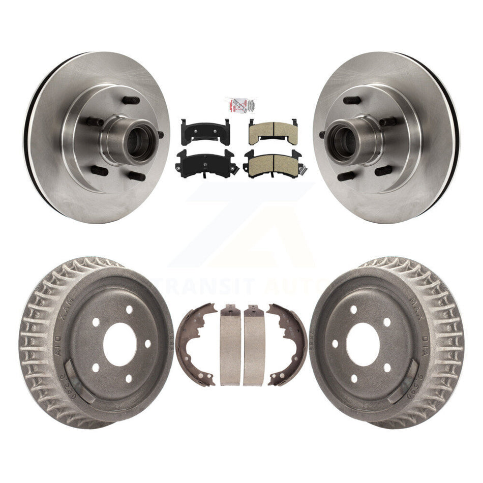 Front Rear Brake Rotor Hub Semi-Metallic Pad Drum Kit For Chevrolet S10 GMC Sonoma Blazer K8A-105401